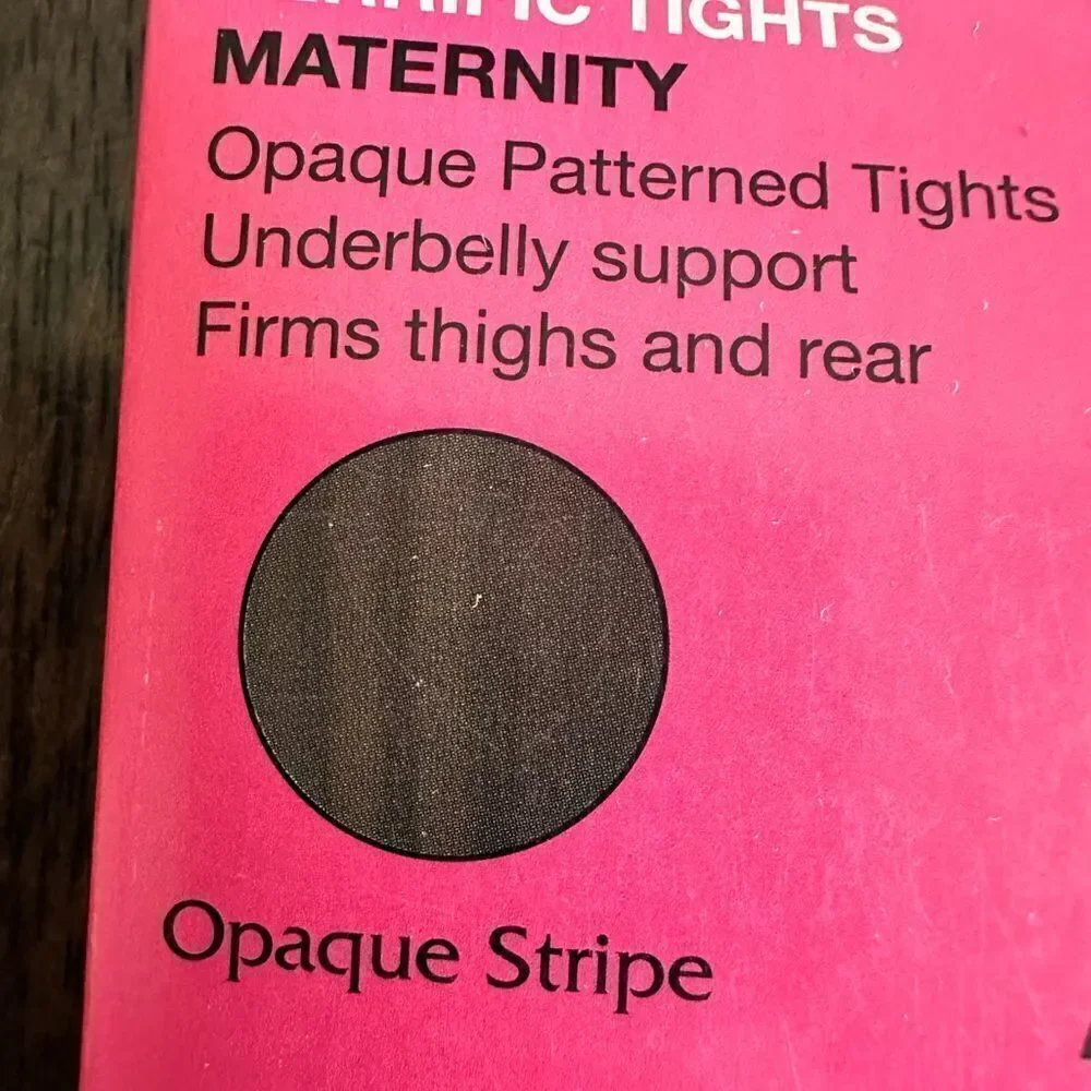 NWT Assets by Spanx Maternity Opaque Stripe Patterned Tights - Size 3